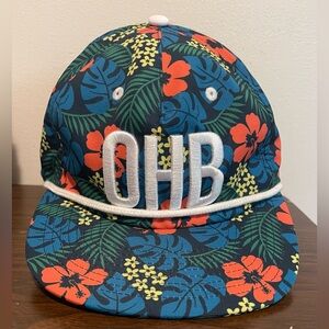 Floral OHB Cap with Rope Detail NWOT